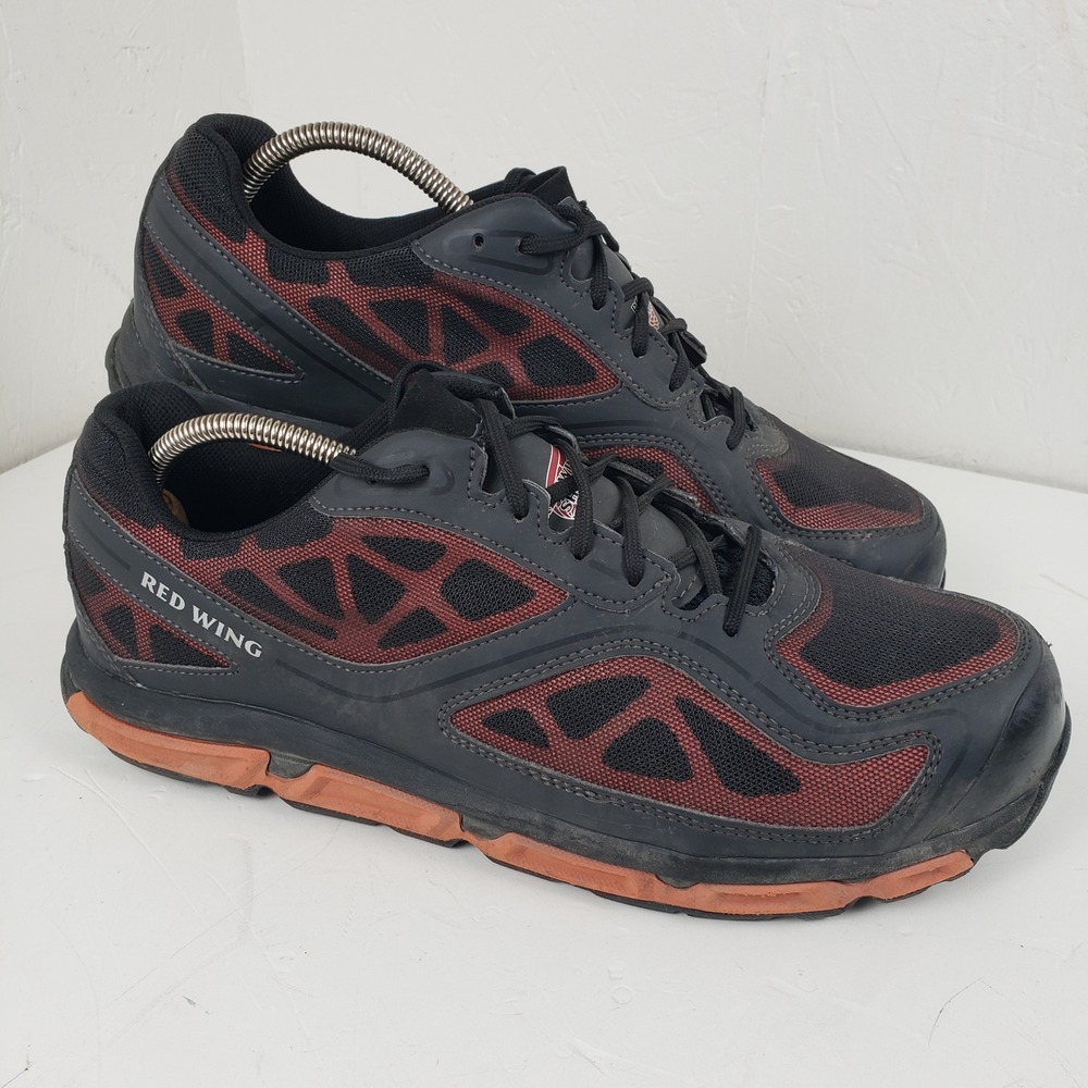 Red Wing Athletics 6338 Mens 12 D Black Red Safety Toe Work Shoes